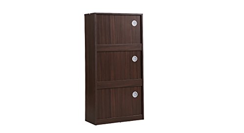 Image of Urban Ladder Pointe Shoe Cabinet (Finish : Dark Walnut; Configuration : Simple; Capacity : 21 Pair)