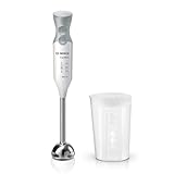 Bosch Mixeur plongeant ErgoMixx, moteur 600 W, 2 vitesses, gobelet doseur, blanc/gris, MSM66110