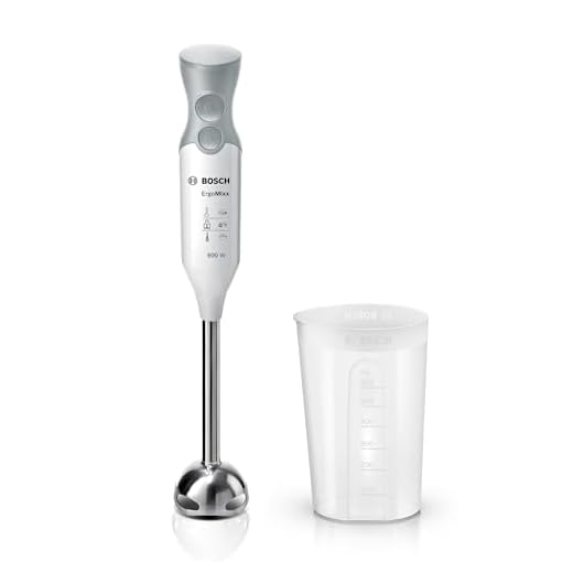 Bosch ErgoMixx Staafmixer, MSM66110, 600 Watt, inclusief mixer-maatbeker, 12 standen en turboknop, wit
