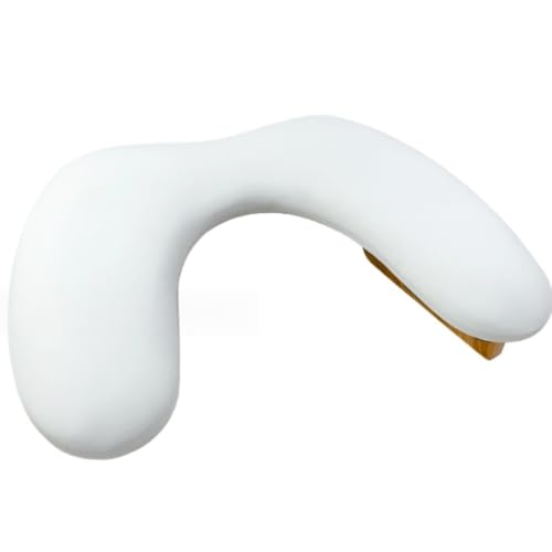 Brfveob ネイルアート U字型ハンドピロー バタフライ 折りたたみ式 ベベル シンプル レザーソファピロー ネイルサロン専用 デスクトップ (ショート,ホワイト)