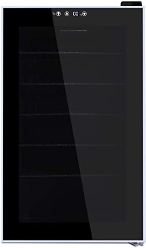 Image of LEONARD USA 82 L Inverter Wine Chiller l Wine Cooler l Touch Control l Toughened Glass Door with UV-Protection l LED Interior Light (Based on American Technology) (Black, LEUSA95WC202405, Single Door)