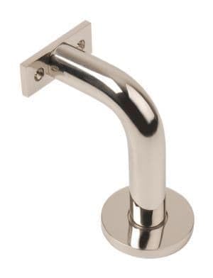 Polished Stainless Steel Handrail Brackets 90mm DDA Approved Heavy Duty Stairway Balcony