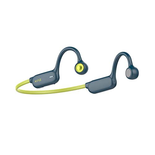 KNZ EZPZ Bluetooth Open-Ear Headphone, Perfect for Sports, Outdoor Activities and Children, Built-in Microphone, Sweat and Splash Proof, 6 Hrs Music Play, USB-C Charging (Neon)