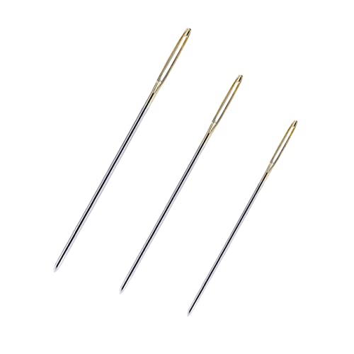 HAPINARY Stitching Needle Set 7 Pcs Large Hole Needles for Leather Yarn Cross Stitch Knitting with Storage Bottle