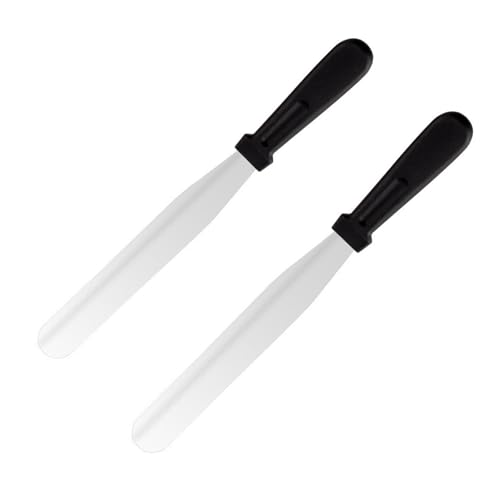 Dcsfadq Set of 2 Stainless Steel Cream Knives, Professional Baking Tool for Cakes, Cream, Jam & More - Ideal for Baking at Home & Professionals
