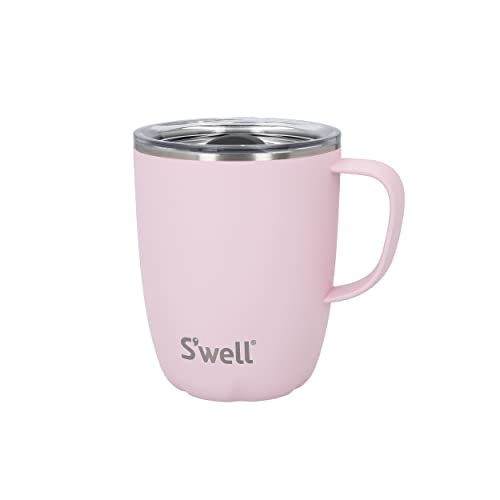 S'well Mug with Handle, Pink Topaz, 350ml. Vacuum Insulated Stainless Steel Travel Mug with Handle, 350 ml - Image 3