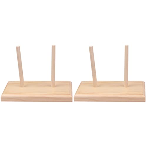 EXCEART Mensulas De Madera De 2 Piezas de Accesorios de Seda para El Dispensador de Abalorios de de Lana Trenzadores Almacenamiento de Burlywood Madeja de de Tejer Y Bolillos De Bolillos De Madera