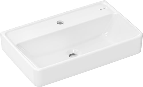 hansgrohe Xanuia Q Waschtisch Compact, 1 Hahnloch, ohne Überlauf, 600x370mm, weiß, 60215450
