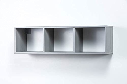 hagge home Estantería de pared de madera escandinava, flotante, para salón, dormitorio, habitación de los niños, baño, cocina, pasillo, oficina, 828 x 25 x 24 cm, color gris Cover