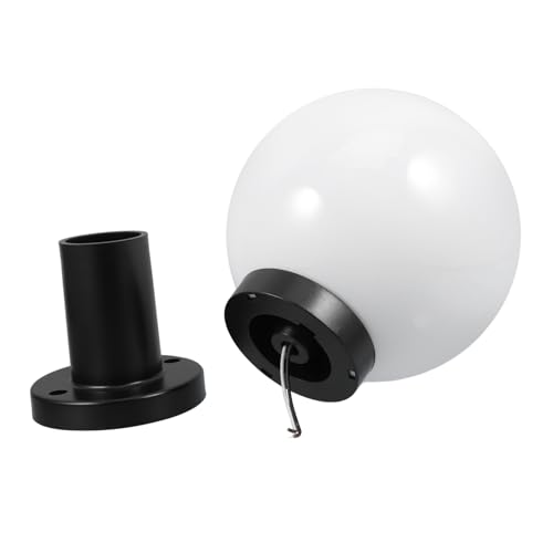 SOIMISS Lámpara de Columna Exterior Pantalla Esférica Decorativa para Jardín y Patio Base Incluida Sin Fuente de Luz