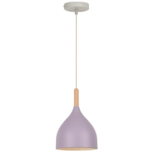 WOTTES Suspension Luminaire Industrielle Suspensions Éclairage Art Moderne E27 Lumières Lustre Abat Jour Métal+Bois Lampe Suspendue Luminaires Intérieur...