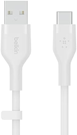 Belkin USB to USB-C シリコンケーブル iPhone 15/iPad mini/iPad Pro/iPad Air/Galaxy/Androidスマートフォン対応 高耐久 USB-IF認定 1メートル ホワイト BOOST CHARGE↑Flex CAB008bt1MWH