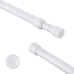 Asta di serraggio 3 pezzi, asta estensibile per tenda, per armadi, bagno/guardaroba, montaggio senza viti e forature, lunghezza 82-150 cm, anelli per tende non inclusi