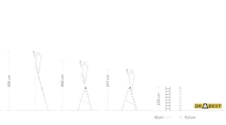 DRABEST Scala in Alluminio 3x8 Gradini Scala Allungabile Professionale 5,56 m max 150 kg Gancio Gratuito