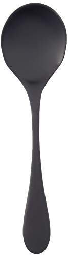 KNORK 6-Piece Bouillon Spoon, Titanium Coated Set (Matte Black)