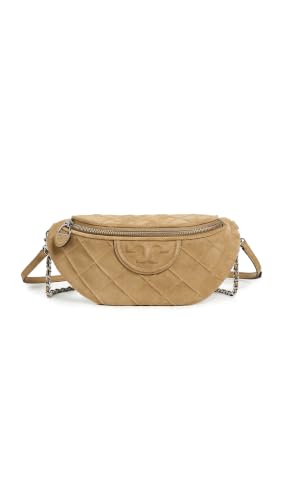 Image of Tory Burch Women's Fleming Suede Convertible Belt Bag, Stone, One Size