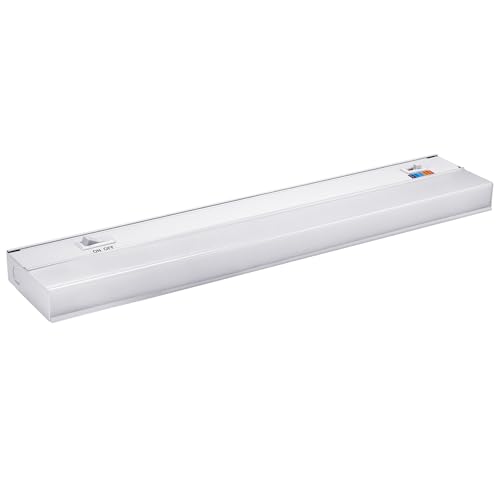 Image of Maxxima 18 in. Hardwired LED Under Cabinet Light - 750 Lumens, 5 CCT, Color Temperature Slide Control, 2700K /3000K /3500K /4000K /5000K, Kitchen and Indoor Lighting Fixture, White, On /Off Switch, ETL