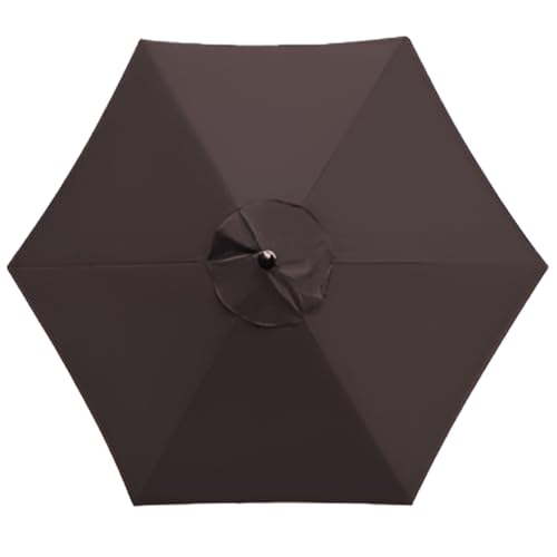Housse de parasol de rechange 8 côtes toile parasol 3m polyester marron - 2
