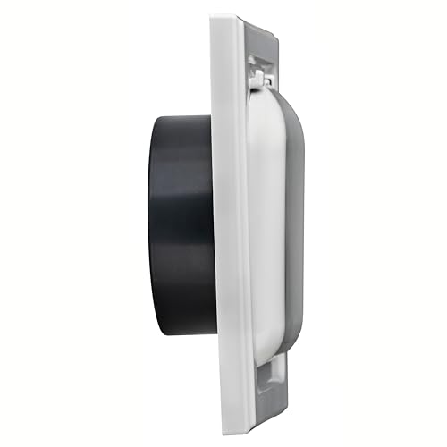 Image of NO-PEST VENT Dual Door Dryer Vent Cover 4 Inch Outdoor, Made in USA, Highest UV-Resistant Plastic, No Lint-Collecting Screen (Light Grey, 4 inch Plastic Vent With Collar)