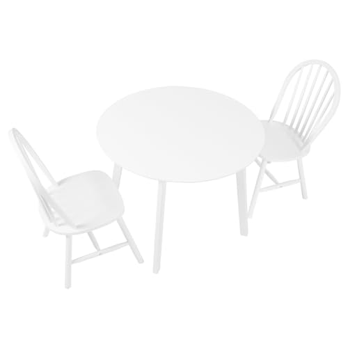 Emma(エマ) ウィンザーダイニング 3点セット 2人用 テーブル 丸 90cm 角 75cm チェア 2脚 ダイニングテーブルセット SH-8640+BC-8624 (ホワイト, 丸テーブル+チェア(カーブ))