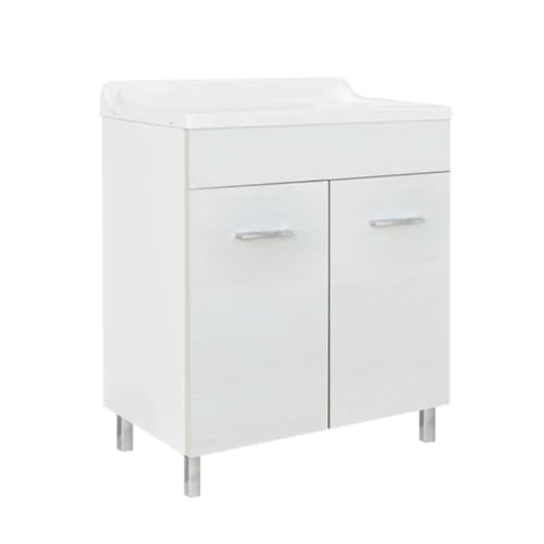 LAVATOIO CON MOBILE IN LEGNO E VASCA CON STRIZZATOIO Lavapanni LxP 70x40 cm