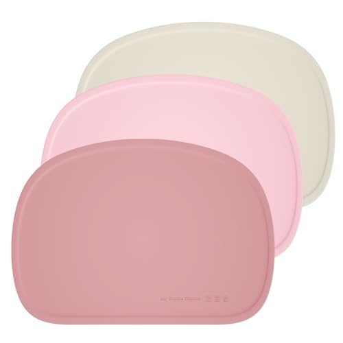 Cuddle Campus Set of 3 Silicone Placemats with Raised Edges for Kids,Toddlers,Babies, Non-Slip Dinning Table Mat, Baby Eating Mat, Food Mat Set 6