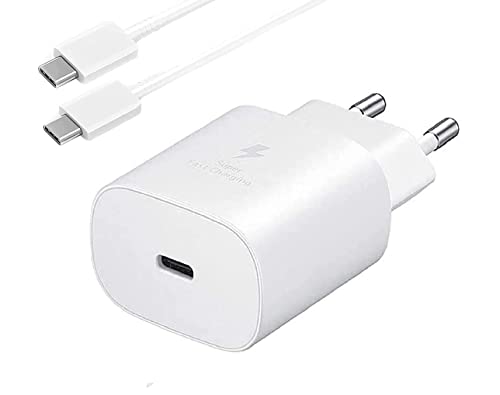 Image of Original 45W USB-C Super Fast Charging Charger Adapter with C to C Cable for Samsung Galaxy S25 /S25 Plus /S25 Ultra /S24 Ultra /S24+ /S23 Ultra /S23 FE /S22 /S21 FE /Z Fold /Flip 5 /4 /Tab (45W Charger White)