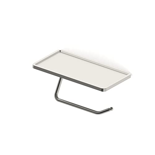 Image of Design House 542829-SN Millbridge Contemporary Wall-Mounted Toilet Paper Holder with Shelf for Bathroom Satin Nickel