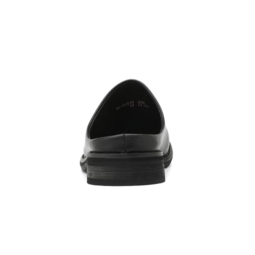 Men's Leather Mules Slippers Round Toe Low Heel Slip-On Loafers Comfortable Breathable Backless Soft Sole Casual Shoes4