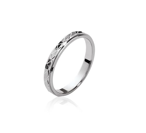 Bague alliance argent rhodié anti-ternissement avec gravure