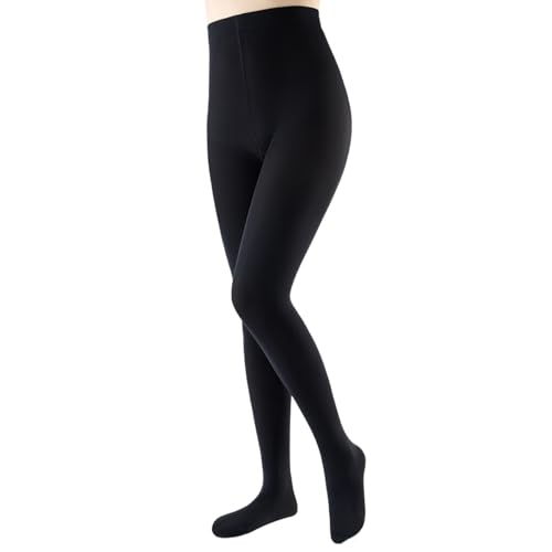 JOYNE Womens 80D Soft Opaque Tights Solid Color Pantyhose High Waist Footed Pantyhose Black Size L-XL
