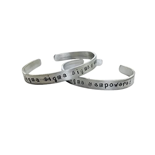 Sigma Sigma Sigma - Empowered, Tri Sigma Greek Sorority Quote Bracelet made of non tarnish aluminum