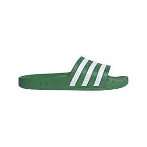 adidas Unisex Adult Adilette Aqua Slide, Preloved Green/White/Preloved Green, 11 Women/10 Men