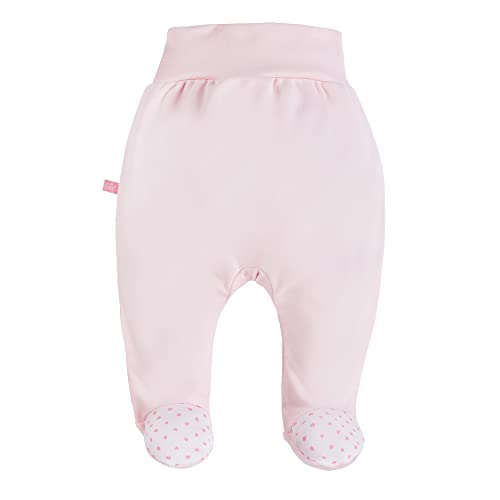 eevi Baby Newborn Hosen Junge und Mädchen - Baumwolle Pumphose mit Socken für Baby - Baby Kleidung Unisex - Komfort Babyhosen - Clothes Baby Boy - Rosa - Size 48