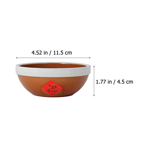 Generic 4 Pcs Cerâmica Arroz Tigelas Chinês Tigelas de Cerâmica Chinês Caráter Asiático Tigelas para