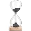 Kikkerland Magnetic Hourglass Timer Elegant, Relaxing Decor for Home & Office 1 Minute Timekeeper with Hidden Magnet & Wooden Base