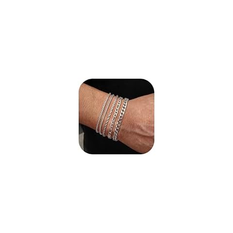 LOLIAS 5 Pcs Men’s Stainless Steel Bracelets Cover