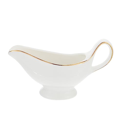 LIGIGWASH cubo de salsa de cerámica contenedor de salsa bote de salsa salsera con cucharón pequeño trifle bowl Decoración de mesa jarra de crema con asa jarra de crema de leche