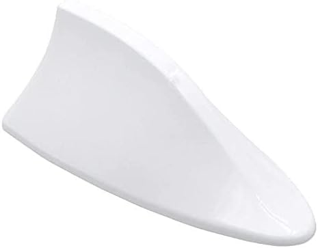 Car Antenna, Shark Fin Antenna Roof Aerial Base AM FM Radio Signal, Original Car Color, Bright Paint ABS Decorative Antenna for Auto SUV Truck Van (White)