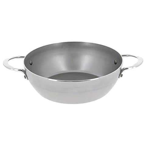DE BUYER Mineral B Element Steel Frying Pan with 2 Handles, Steel, Silver, 28 cm Cover