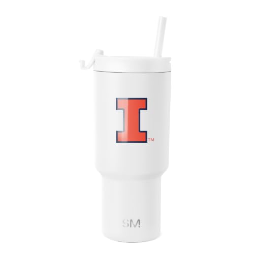 Image of Simple Modern Illinois Fighting Illini Tumbler & Straw | 30oz | Collegiate | Trek Officially Licensed University of Illinois Insulated Water Bottle, Travel Mug | Football Gift for Men, Dad, Him, Her