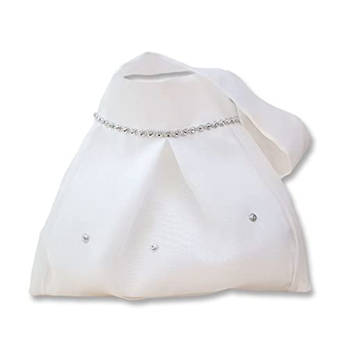 Elegante Limosnera Artesanal Decorativa para Novia con Asas y Adornos. Bolsos y Complementos. Regalos Originales. Detalles de Bodas, Comuniones, Bautizos. CC