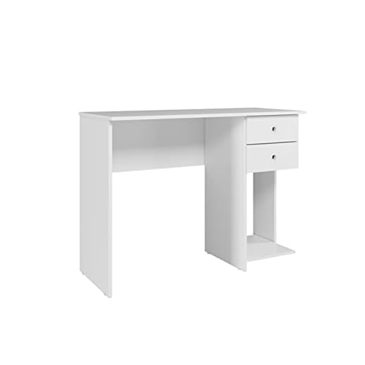 Escrivaninha Mesa Computador Notebook 2 Gavetas Escritório Estudos Trabalho Branca