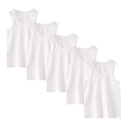 Boys Undershirt Tank Top - 5 Pack Cotton Undershirt Sleeveless Shirts for Kids Girls Or Boys for 2-10 Years