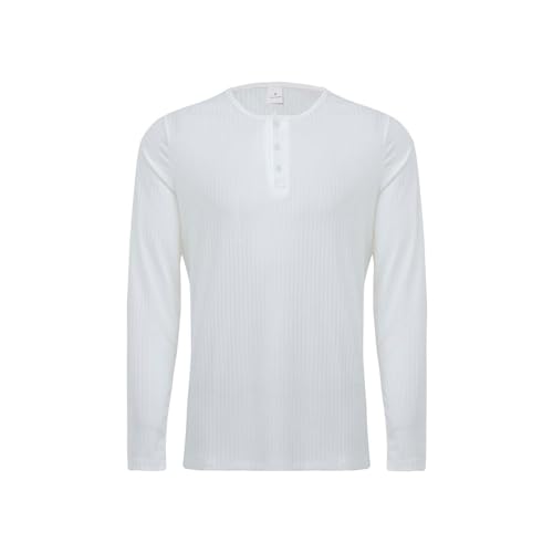 Men's Henley Shirts Long Sleeve Casual Fall Slim Fit Textured Shirts Solid Color V Neck Button Fallow T-Shirt Tops2
