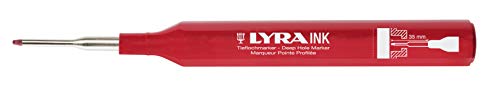 Lyra Ink 4480017 - Marqueur à trou creux - Avec encre rouge permanente - Pointe : 1 mm - pour le verre, le métal, le plastique et autres