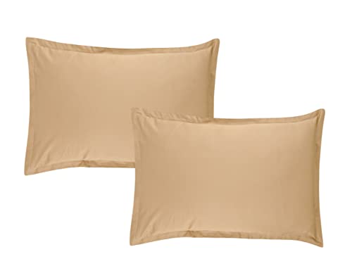 Trance Home Linen 100% Cotton 400TC Satin Premium Pillow Covers | Skin & Hair Friendly Pillow Covers | Set of 2 Pillow Cases |Standard Size (18 x 28 inch, Brown Grey)