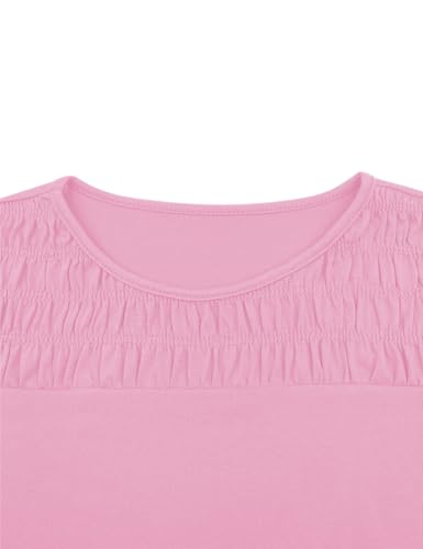 Vivitulip Girl’s Basic Long Sleeve Crew Neck T-Shirts Casual Smocked Cute Tunic Tops4