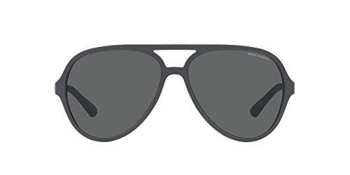 Armani Exchange A|X Mens AX4133S Round Sunglasses, Matte Grey/Dark Grey, 60 mm