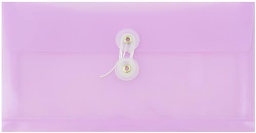 image for JAM PAPER #10 Plastic Envelopes with Button & String Tie Closure - 4 1